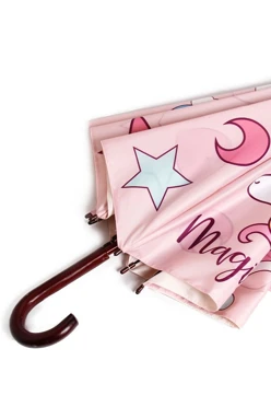 Зонт-трость Мэри с деревянной ручкой двухслойный, с полной запечаткой#2