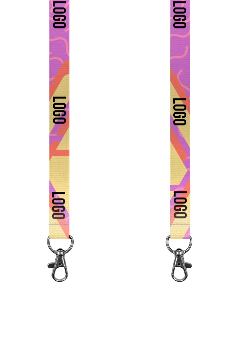 Купить ленту для бейджа репс ширина 2 см, с карабином-люкс, с печатью "Logo"