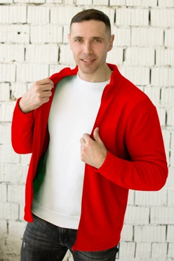 Купить толстовку Филл флисовую унисекс, однотонная красная