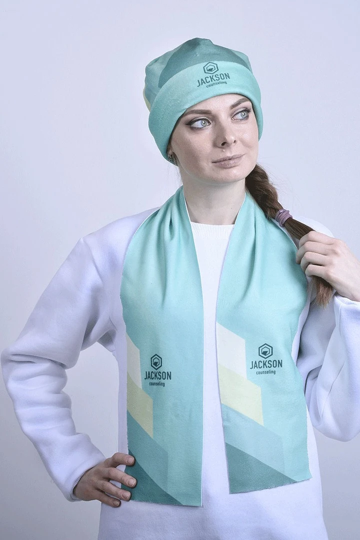 Шарф однослойный утепленный 15х120 см, с полной запечаткой "Counselting"#2