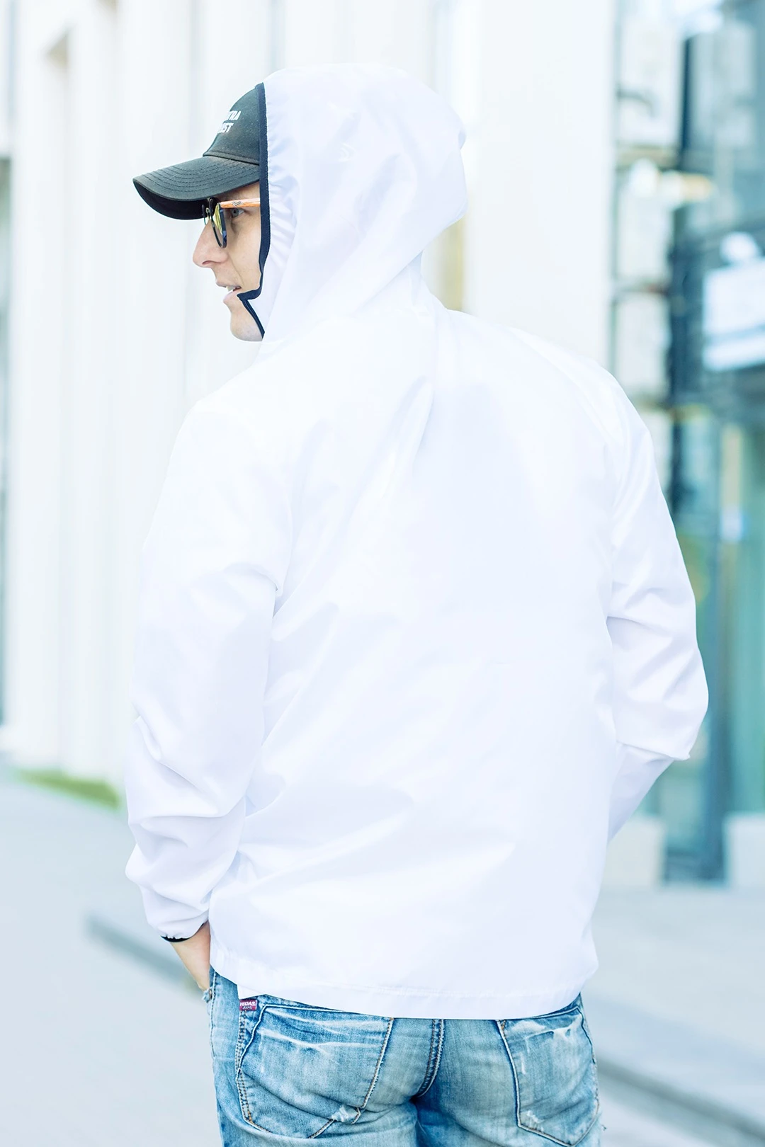 Ветровка Арчи унисекс, однотонная белая#2