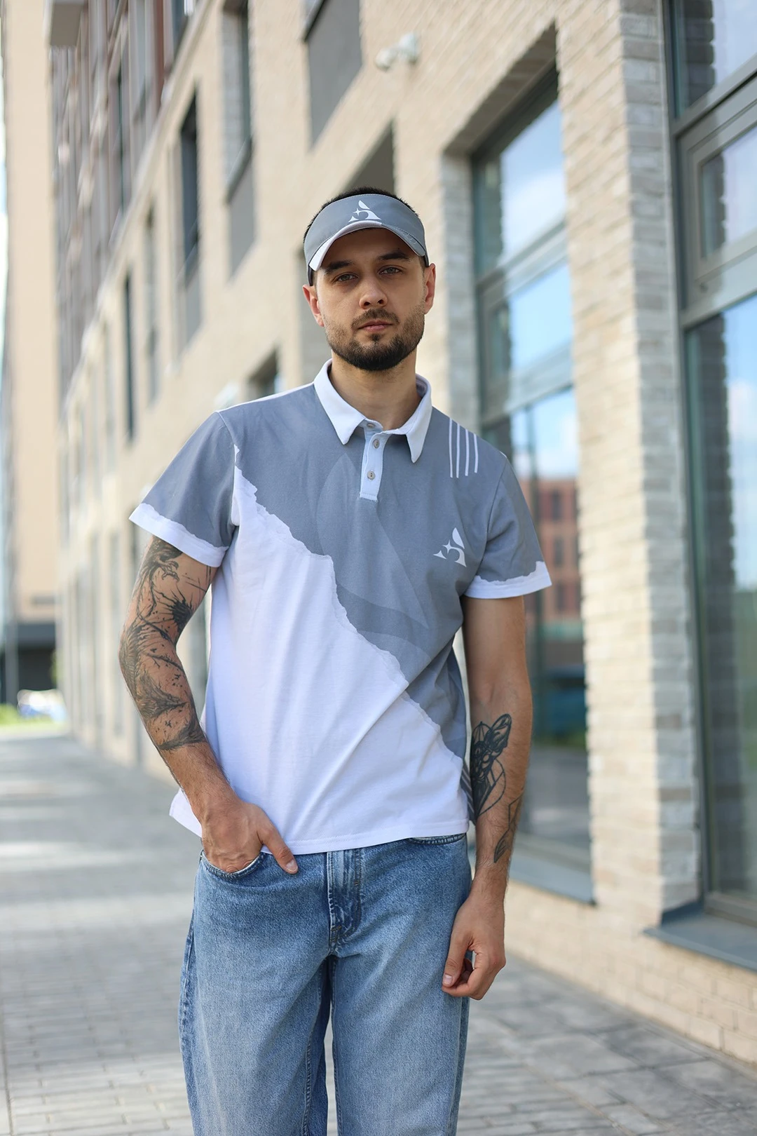 Купить поло Лекс унисекс из кулирки хб с полной запечаткой "Star" Купить поло Лекс унисекс из кулирки хб с полной запечаткой "Star"