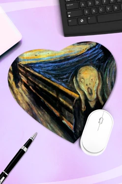 Купить коврик для мыши в форме сердца с принтом "Cry"