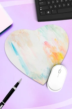 Купить коврик для мыши в форме сердца с принтом "Paint"