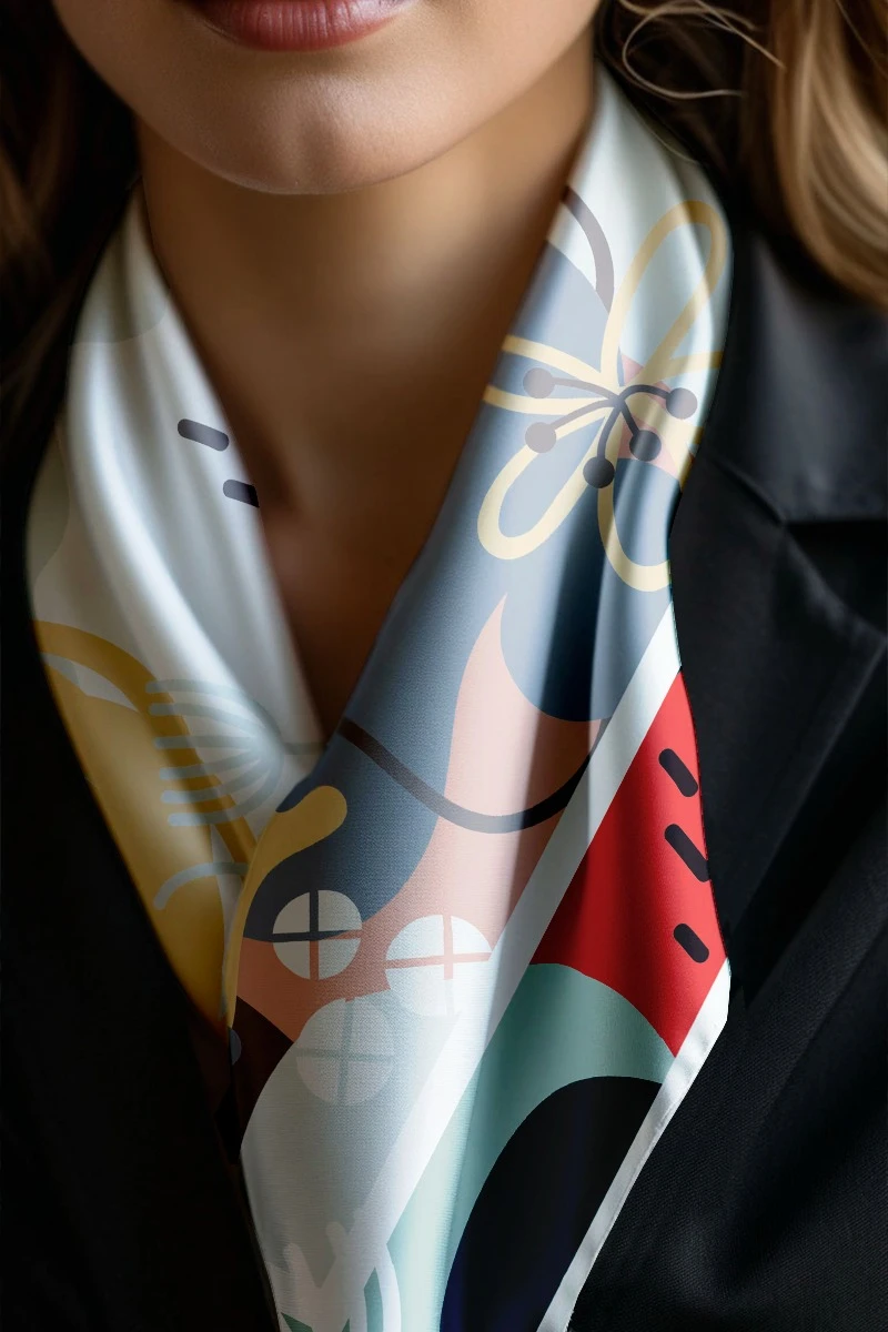 Купить платок Шанель 60х60 см, с полной запечаткой "Ocean Flora" Купить платок Шанель 60х60 см, с полной запечаткой "Ocean Flora"