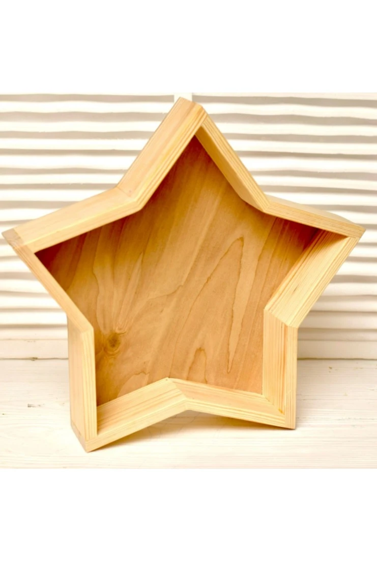 Деревянный ящик в форме звезды, 30см Деревянный ящик в форме звезды, 30см
