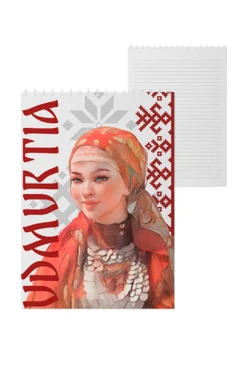 Купить блокнот фирменный А5 на пружине (40 листов) с принтом "Hi Udmurtia"