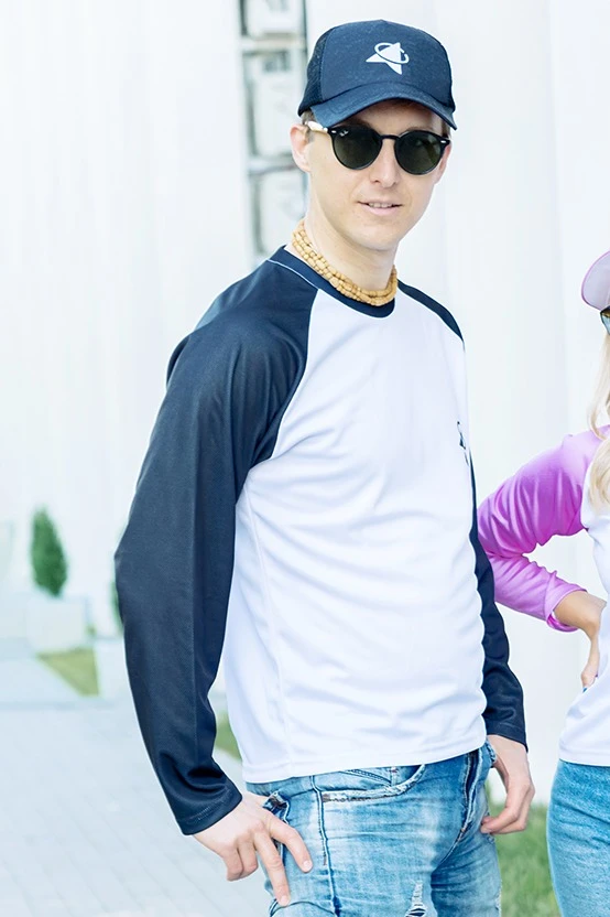 Лонгслив Спэйс Плюс О-ворот унисекс с полной запечаткой (полиэстер)#1