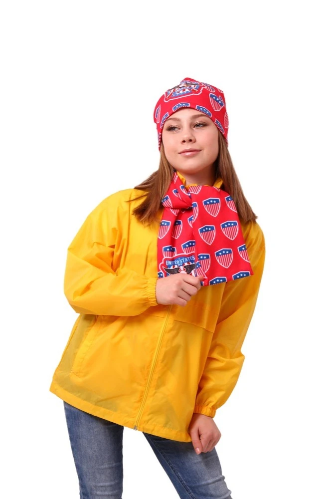 Шарф двухслойный утепленный 15х100 см, с полной запечаткой "USA"#4 Шарф двухслойный утепленный 15х100 см, с полной запечаткой "USA"#4