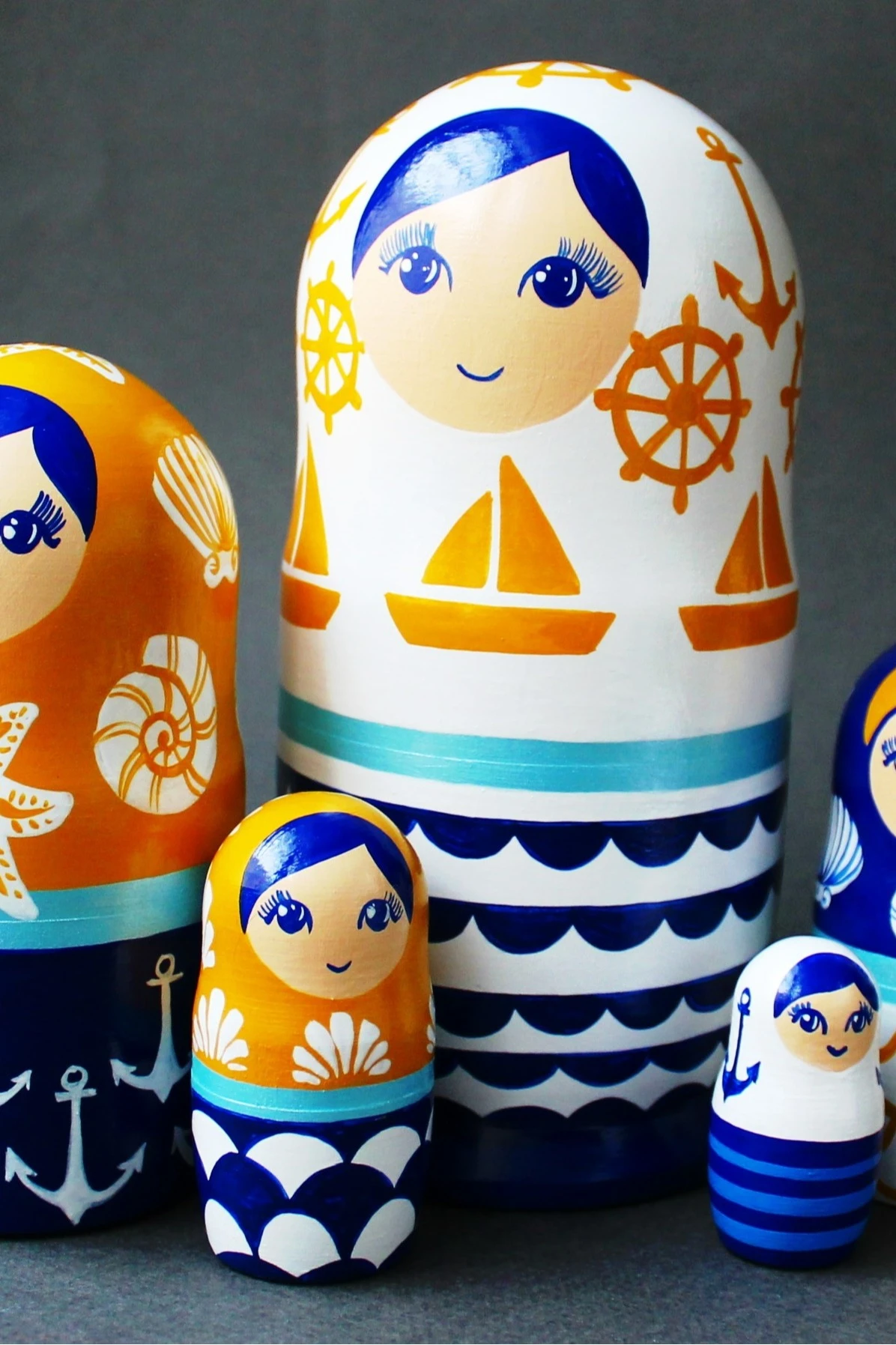 Матрешка средняя глянцевая с индивидуальной росписью, 5 шт#3