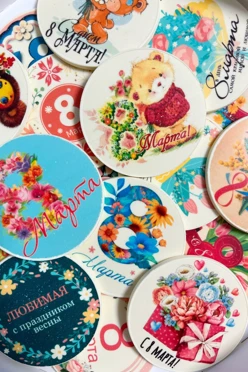 Шоколадный медальон с картинкой с 1 стороны, 5 см#1