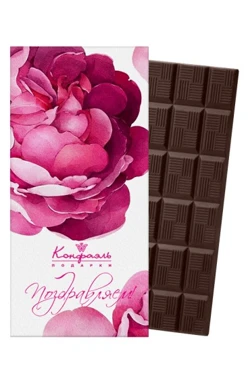 Шоколад горький с декором из коллекции Магия пиона