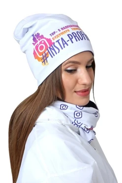 Шапка Сноу двухслойная взрослая, с полной запечаткой "INSTA-PROFInext"#1