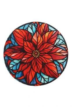 Купить наклейку-стикер Круг 5х5 см с печатью "Flower"