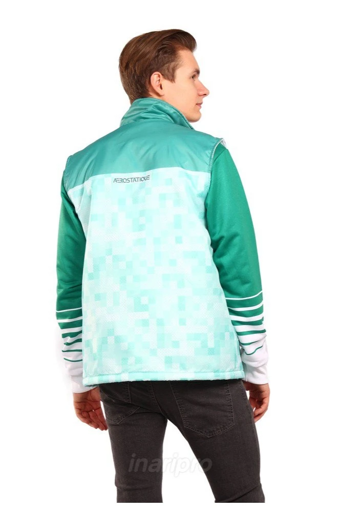 Жилет Пилот с подкладом из флиса унисекс, с полной запечаткой "Aerostatique"#1