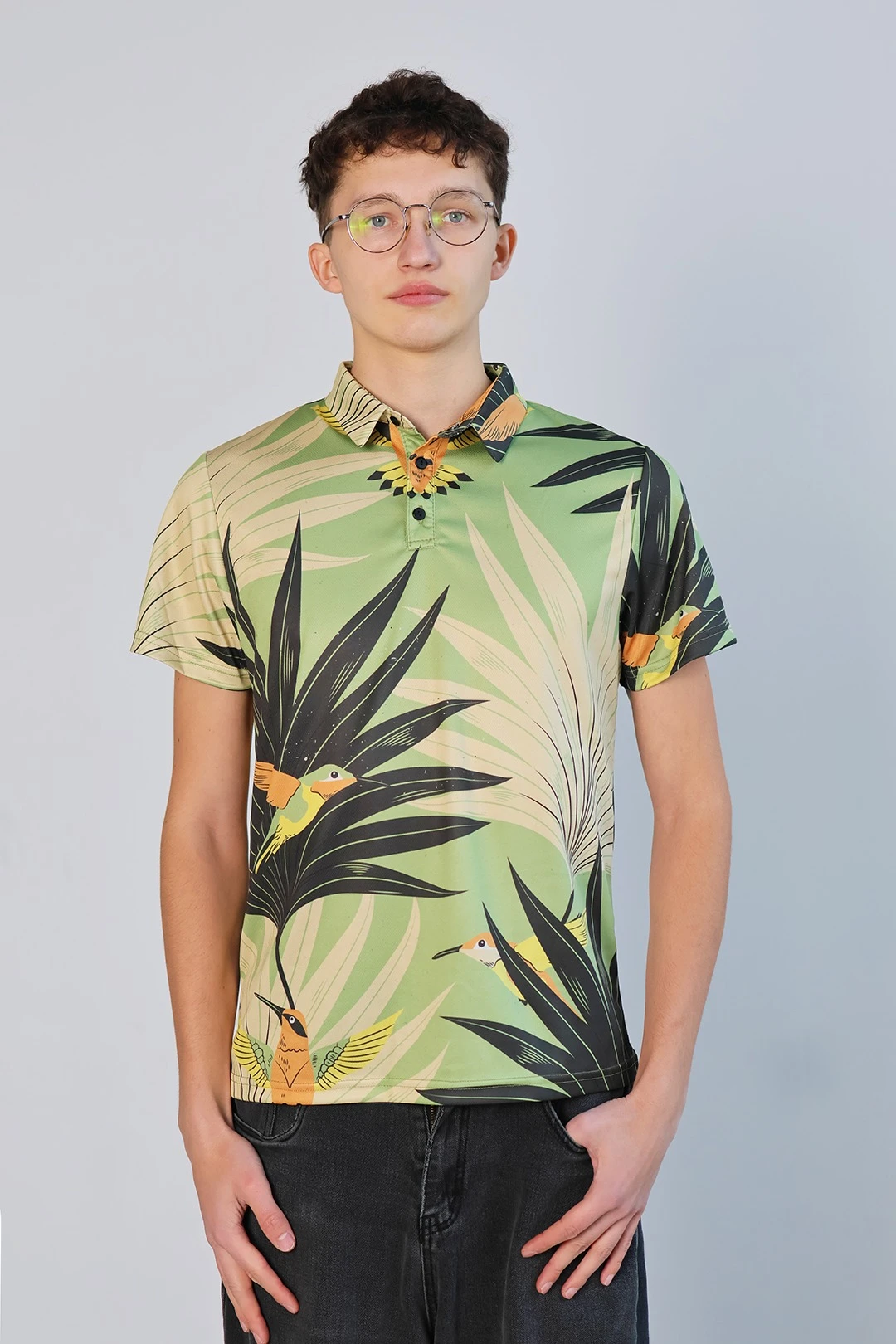 Поло Стар унисекс из ники с полной запечаткой "Tropic"#2 Поло Стар унисекс из ники с полной запечаткой "Tropic"#2