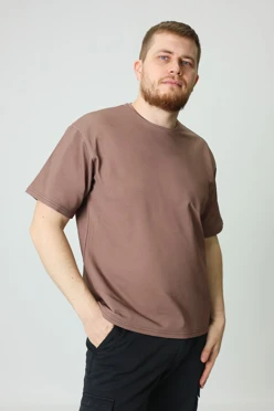 Купить футболку Харди оверсайз унисекс однотонная (хлопок), капучино