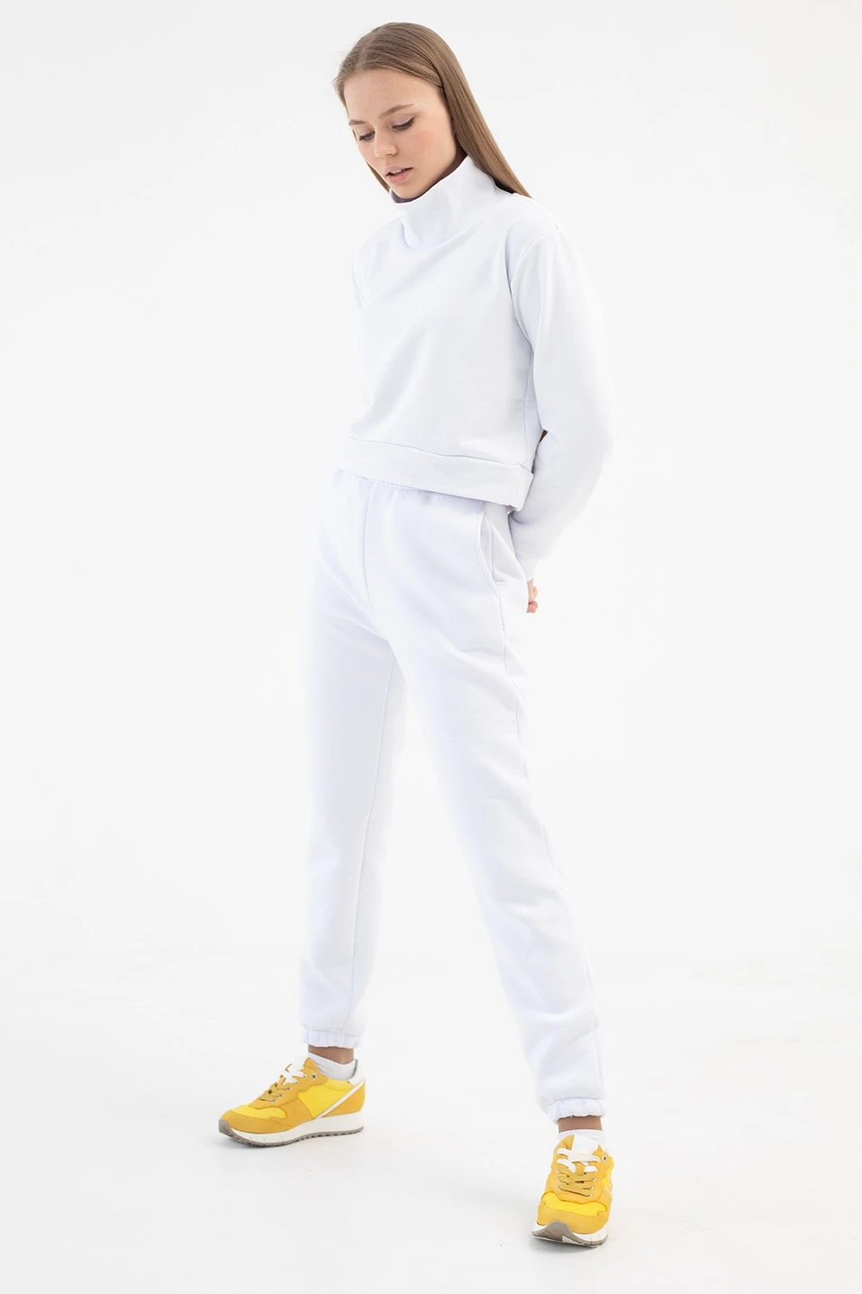 Брюки Итан из футера женские, однотонные#1