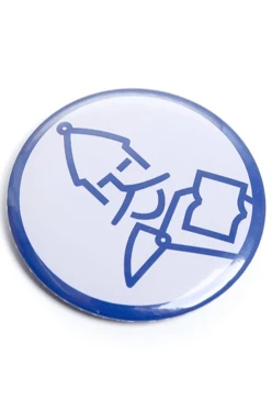 Значок закатной диаметр 58 мм, с принтом "Hero"#1