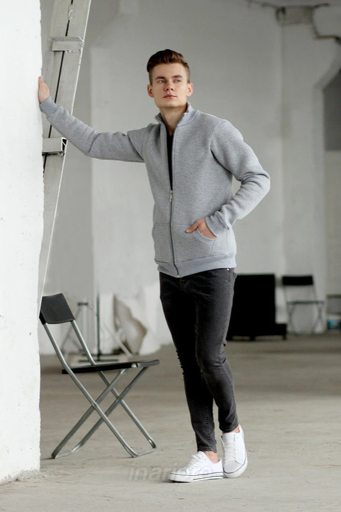 Толстовка Томас из футера унисекс, однотонная меланж#1 Толстовка Томас из футера унисекс, однотонная меланж#1