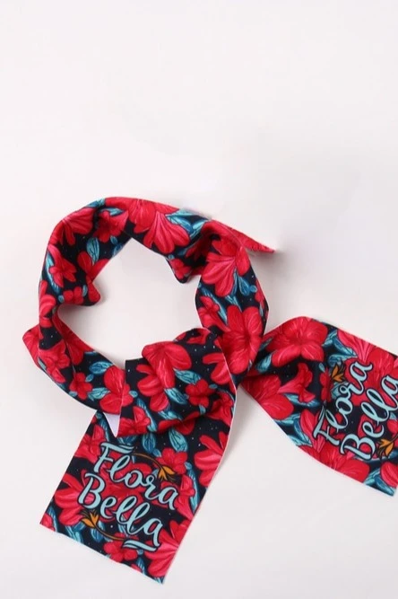 Шарф однослойный утепленный 15х120 см, полной запечаткой "Flora Bella"#8