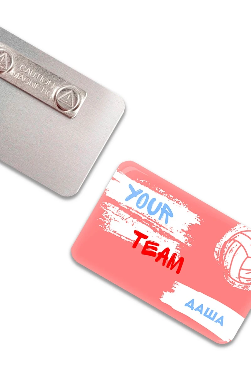 Купить бейдж без окна металлический 50х80 мм  "Yor Team"