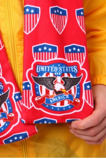 Шарф двухслойный утепленный 15х100 см, с полной запечаткой "USA"#3 Шарф двухслойный утепленный 15х100 см, с полной запечаткой "USA"#3