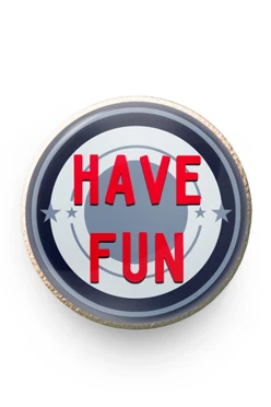 Купить значок заливной Круг диаметр 17 мм, с принтом "Have fun"