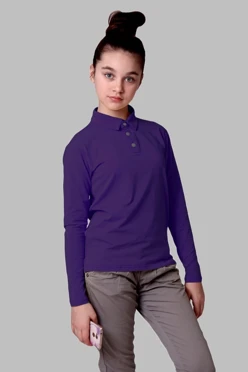 Купить лонгслив поло Декстер Плюс детский фиолетовый