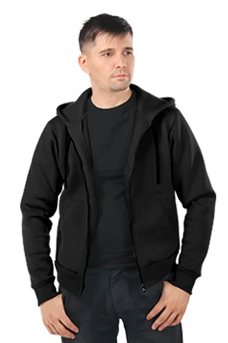 Балахон Рик из футера унисекс, однотонный черный#3 Балахон Рик из футера унисекс, однотонный черный#3