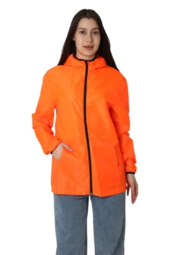 Купить ветровку Арчи с капюшоном унисекс, однотонную оранежевую