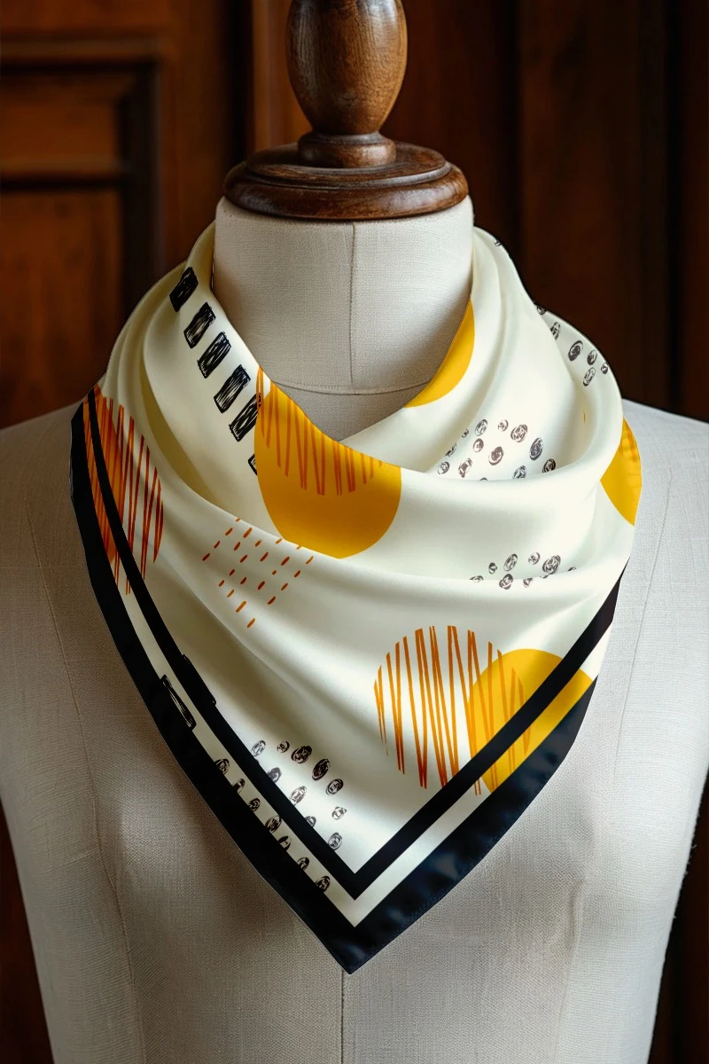 Платок Шанель 60х60 см, с полной запечаткой "The Sun"#1 Платок Шанель 60х60 см, с полной запечаткой "The Sun"#1