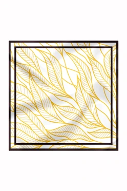 Купить платок Шанель 80х80 см, с полной запечаткой "Yellow leaves"