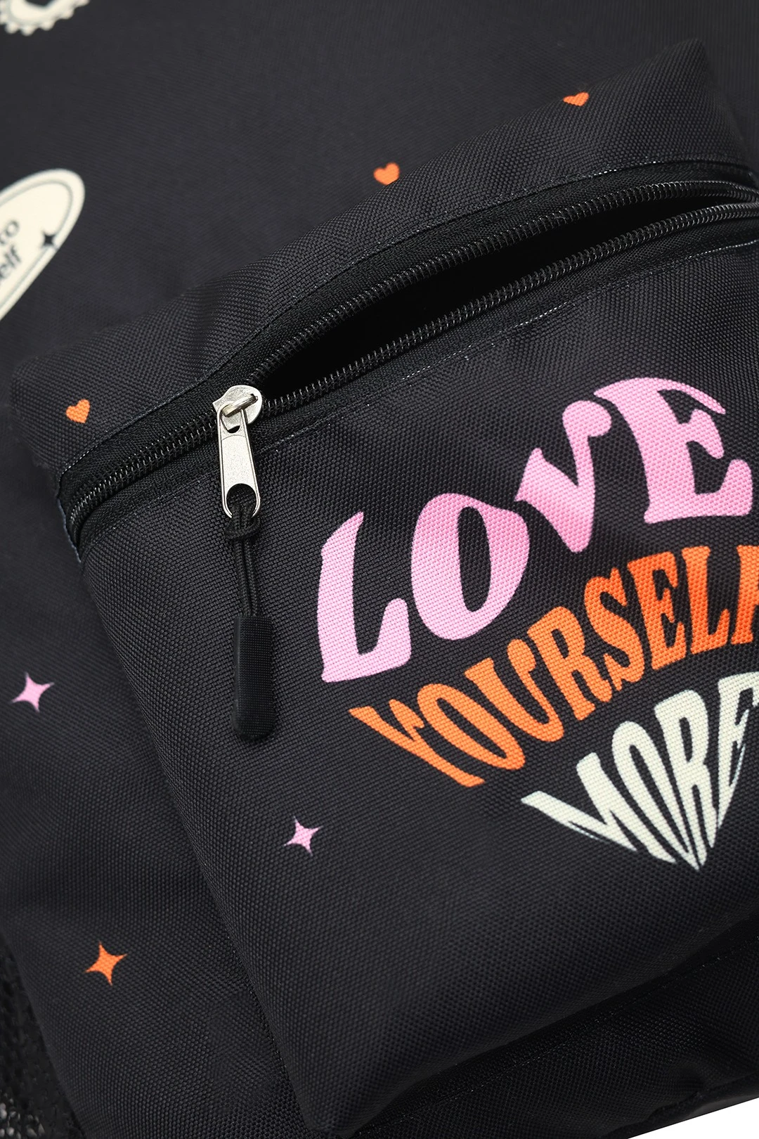 Рюкзак Кэрри мягкой формы 41х31х9,5 см, с полной запечаткой "Love Yourself More"#2 Рюкзак Кэрри мягкой формы 41х31х9,5 см, с полной запечаткой "Love Yourself More"#2