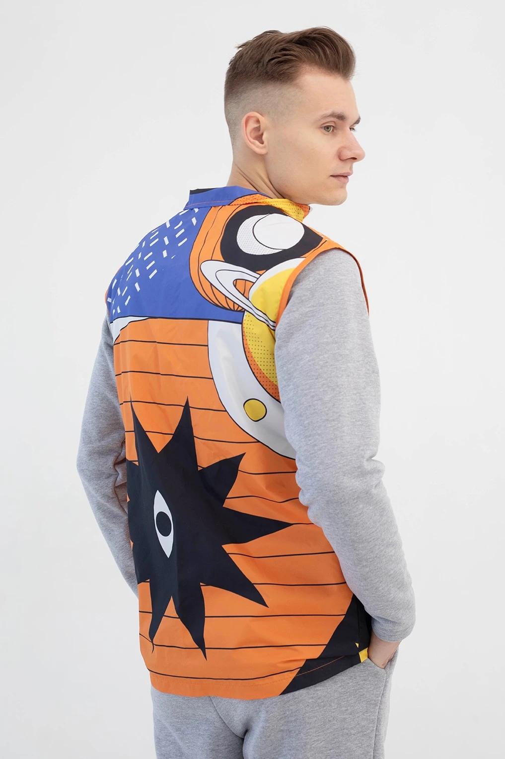 Жилет Брендон без капюшона унисекс, с полной запечаткой "Artisam"#4