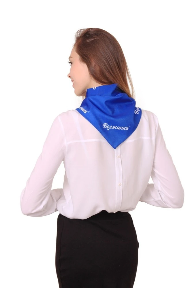 Купить косынку "Волжанка" синюю из шелка Купить косынку "Волжанка" синюю из шелка