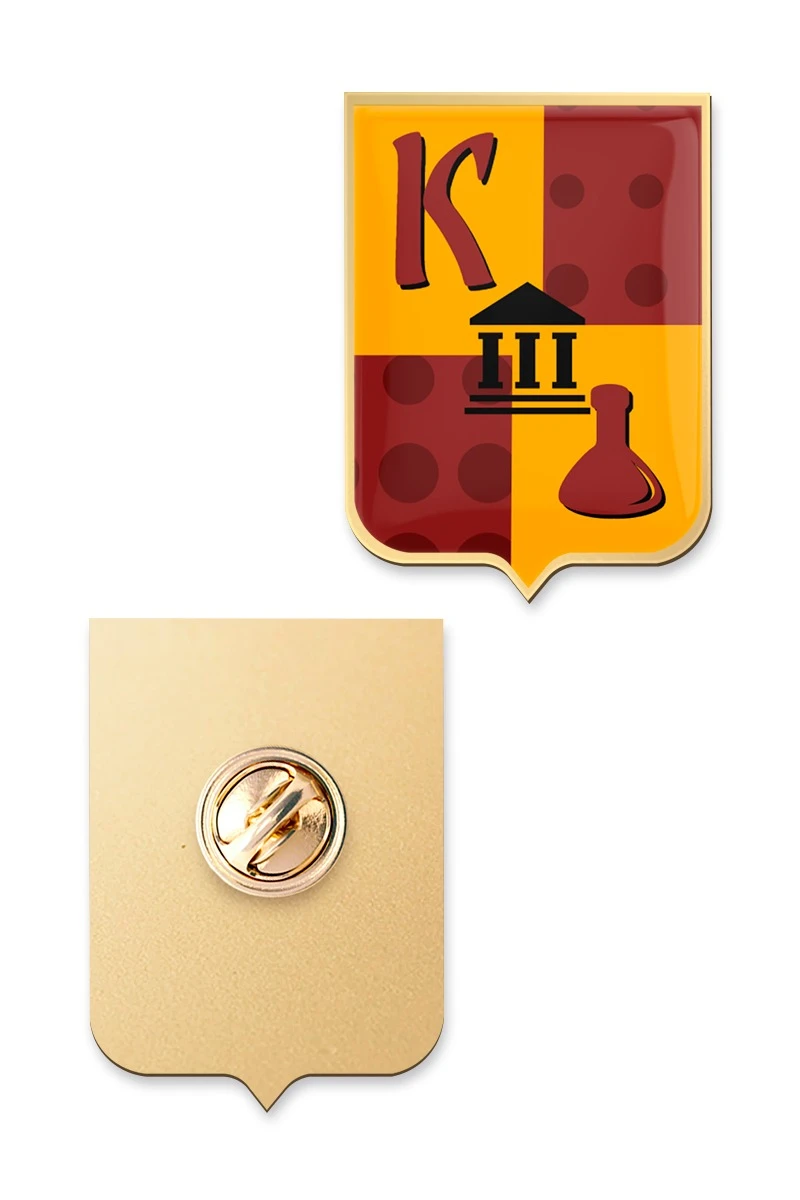 Значок заливной Герб 30х22 мм, с принтом "King"#1