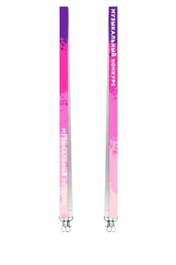 Купить ленту для бейджа репс ширина 1,5 см, с двумя карабинами-люкс, с печатью "Музыкальный конкурс"