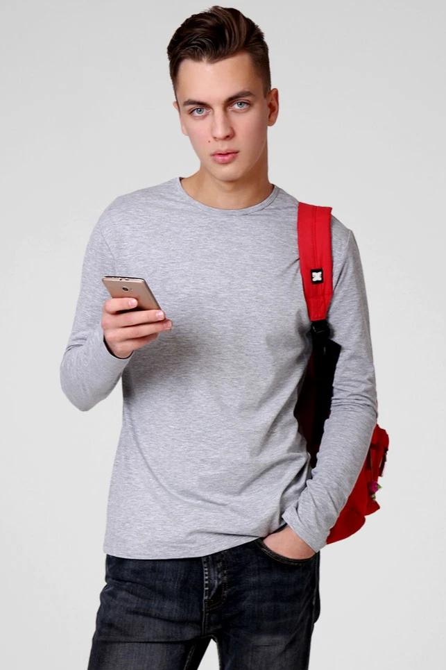 Лонгслив Атлетик Плюс унисекс однотонный (хлопок)#6