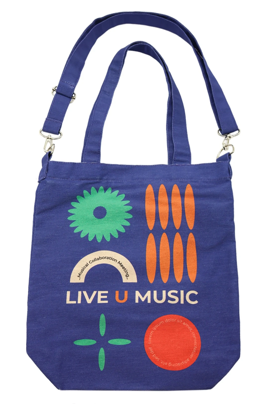 Сумка Айви из двунитки 30х35х10 см, печать с двух сторон "Live u music"#3 Сумка Айви из двунитки 30х35х10 см, печать с двух сторон "Live u music"#3