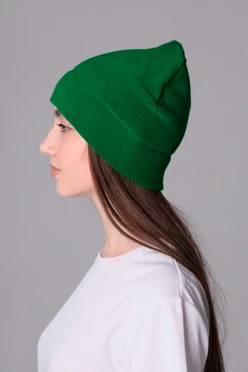 Купить шапку Бани флисовую однослойную взрослую, однотонную хаки