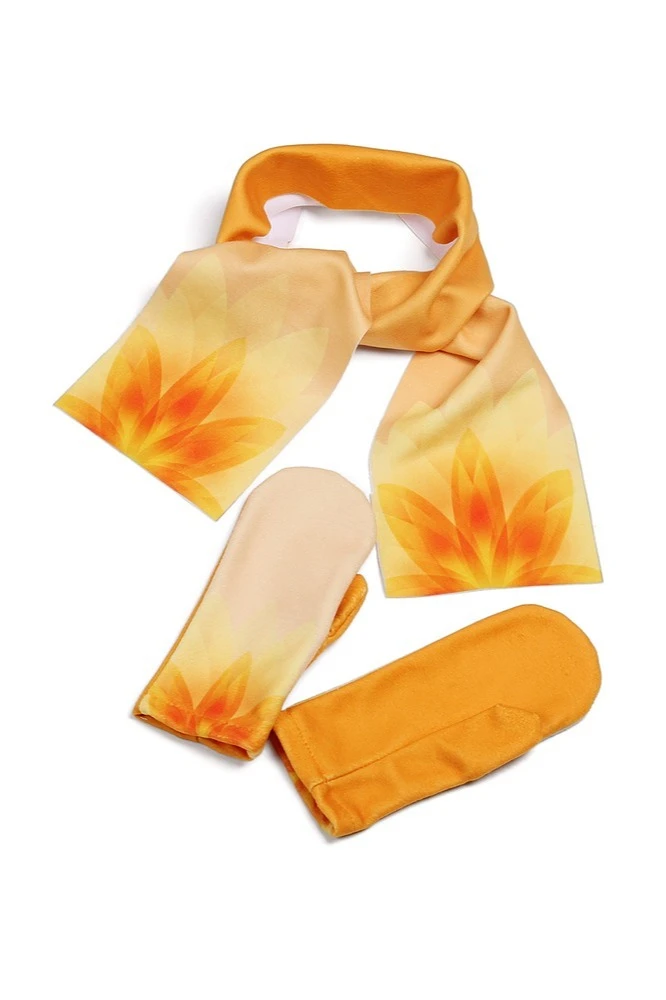 Шарф однослойный утепленный 15х100 см, с полной запечаткой "Lotus"#1