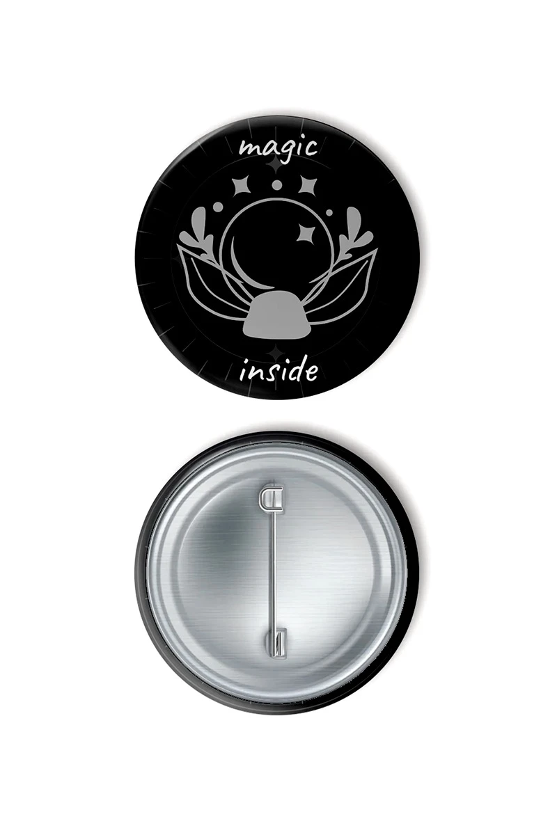Значок закатной диаметр 25 мм, с принтом "Magic inside"#1