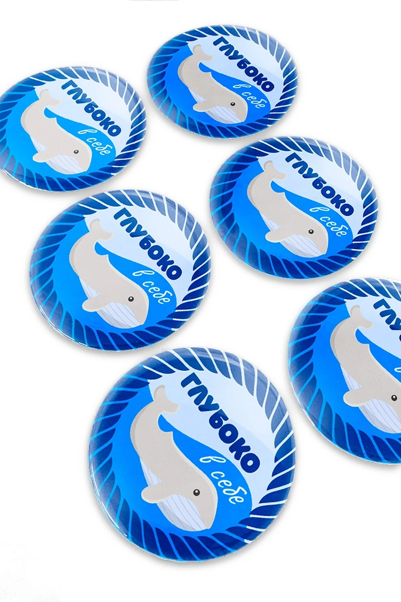 Купить наклейку заливную 5х5 см, с нанесением "Глубоко в себе"