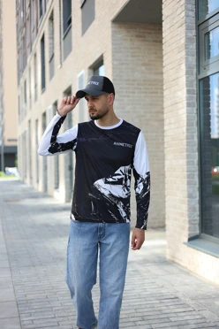 Купить лонгслив Гэлэкси Плюс унисекс из примы с полной запечаткой ''Animetrix"