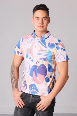 Купить поло Лекс унисекс с полной запечаткой "Абстракция"