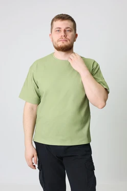 Купить футболку Харди оверсайз унисекс однотонная (хлопок), хаки