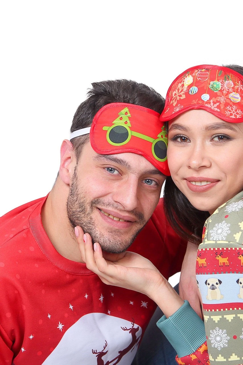 Маска для сна с принтом "Christmas tree decorations"#8