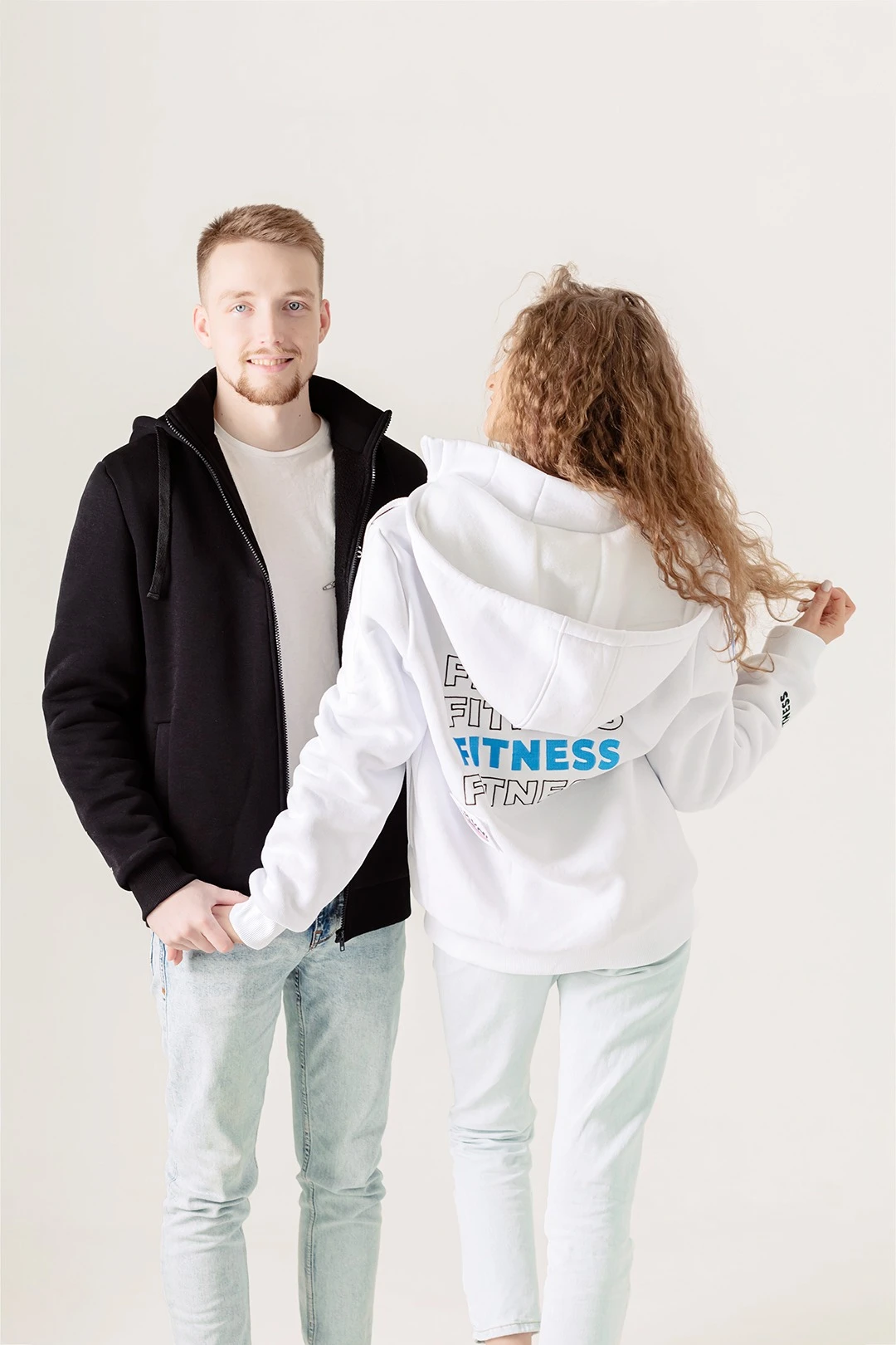 Балахон Джеймс из футера на флисе унисекс, однотонный "Fitness"#4