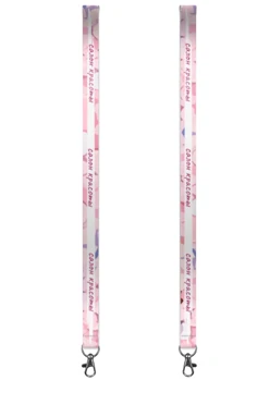 Купить ленту для бейджа атлас ширина 2,5 см, с карабином-люкс, с печатью "Fashion Salon"